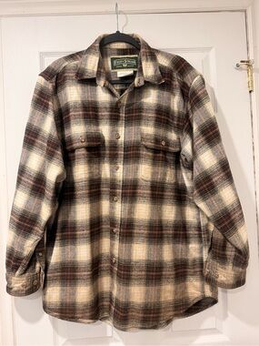 Field & Stream Heavy Brown Plaid Men's Shirt Jacket